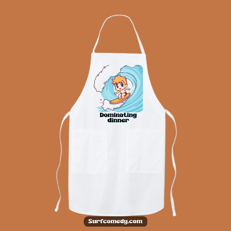 Funny Kawaii Big Wave Surfer Apron: Kitchen Challenge Conqueror