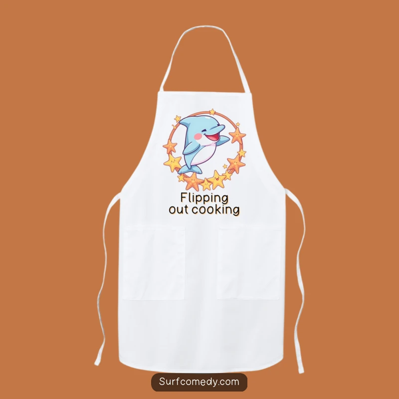 Funny Dolphin Hoop Jump Apron - Chef's Playful & Humorous Kitchen Gear