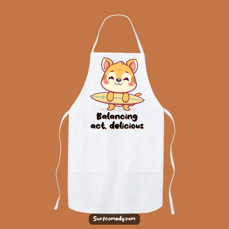 Funny Animal Surf Balance Apron - Cheerful Grin Kitchen Skill!