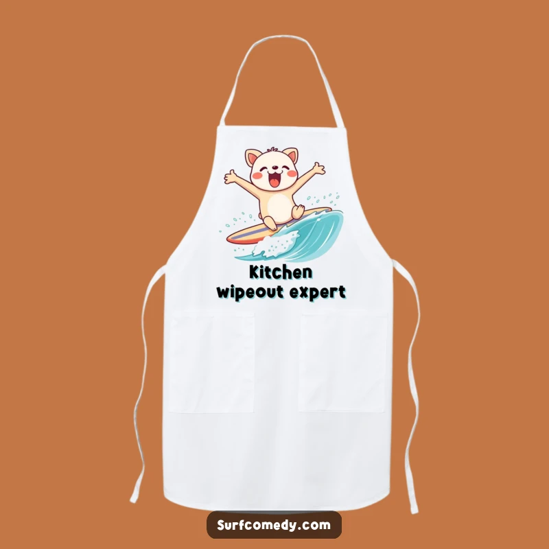 Funny Animal Surf Wipeout Apron - Hilarious Kitchen Beach Fail!