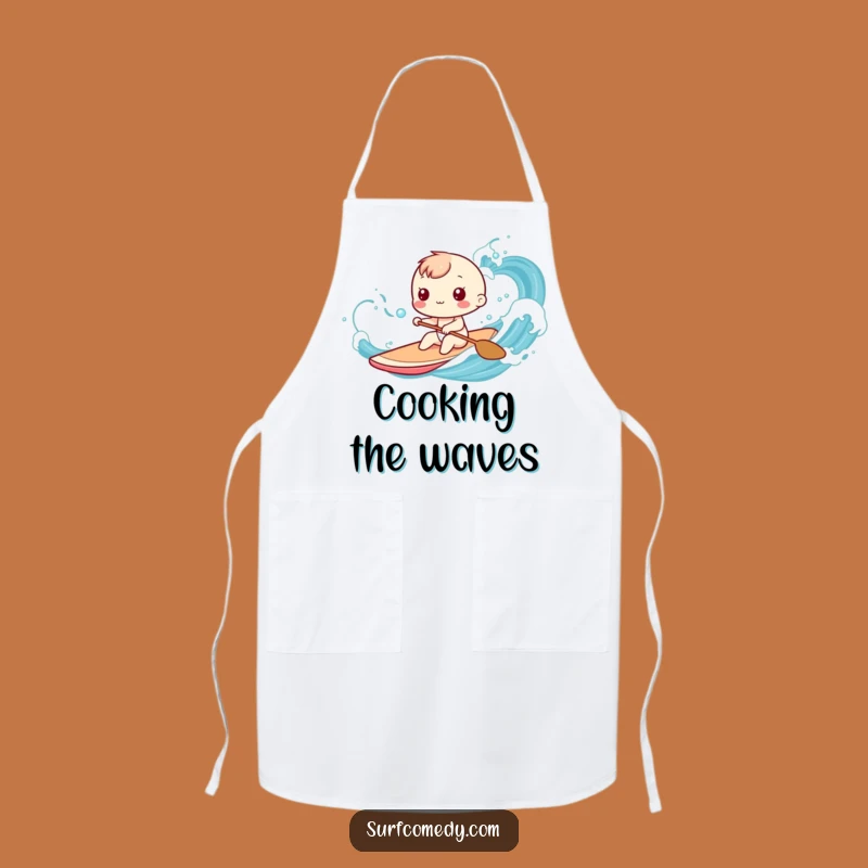 Funny Kawaii Ocean Paddler Apron: Kitchen Fun for Beachy Cooks
