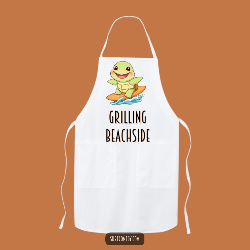Funny Sea Turtle Surfing Apron - Kitchen Beach Party Gift