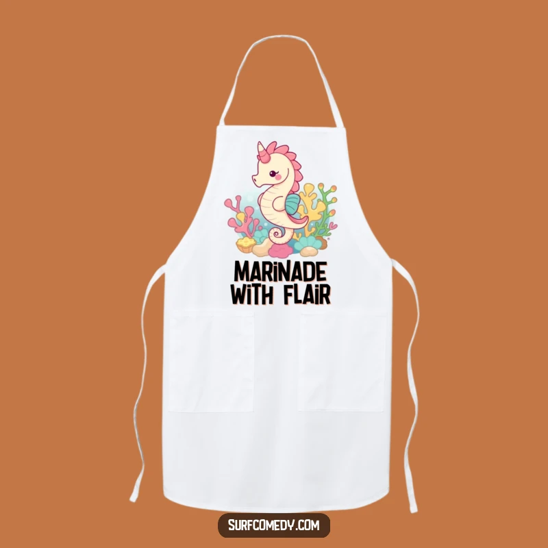 Funny Seahorse Apron: Cook with Graceful Underwater Humor!