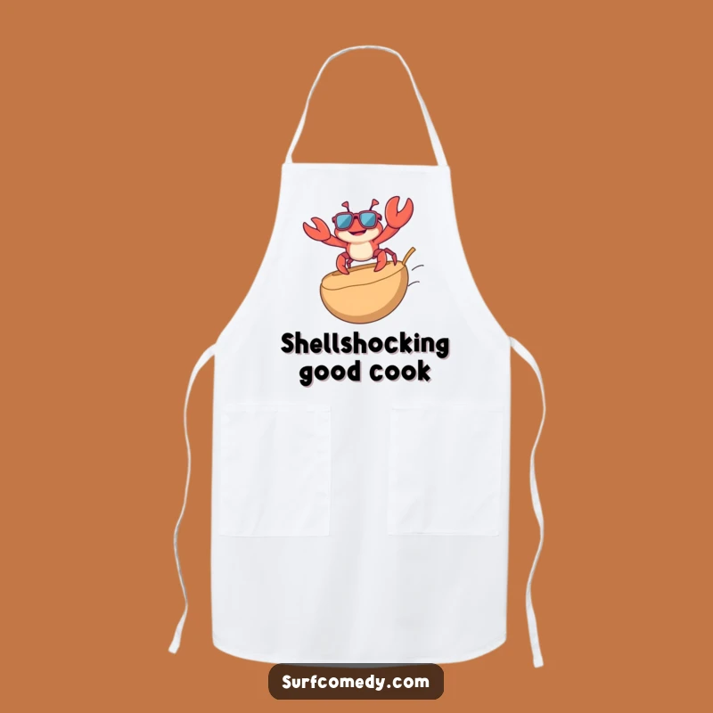 Funny Crab Surfing Apron - Chef's Cool & Humorous Kitchen Gear