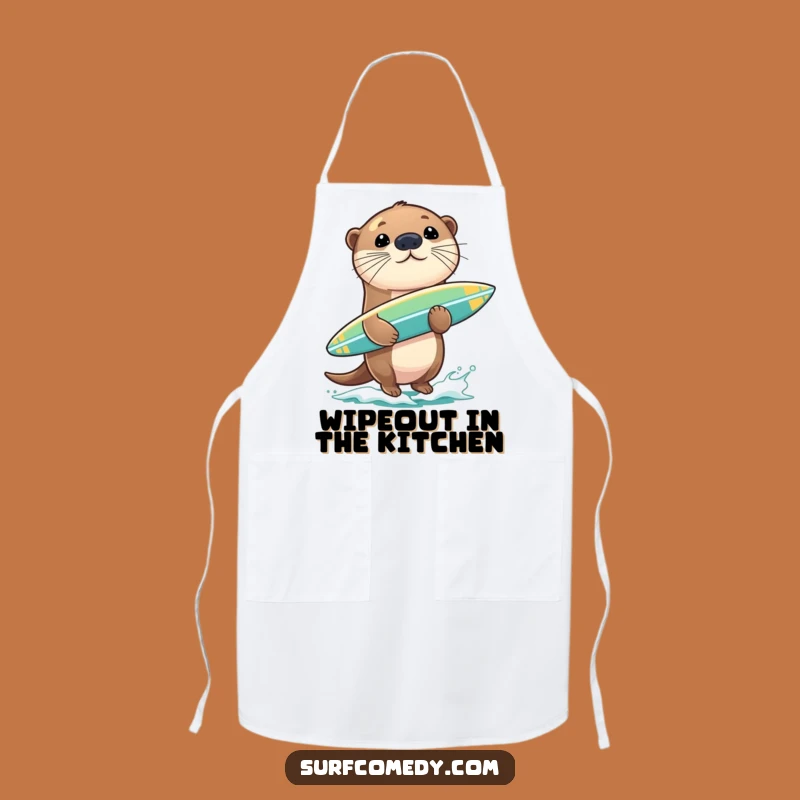 Funny Otter Surfing Apron - Hilarious Kitchen Gear for Playful Cooks