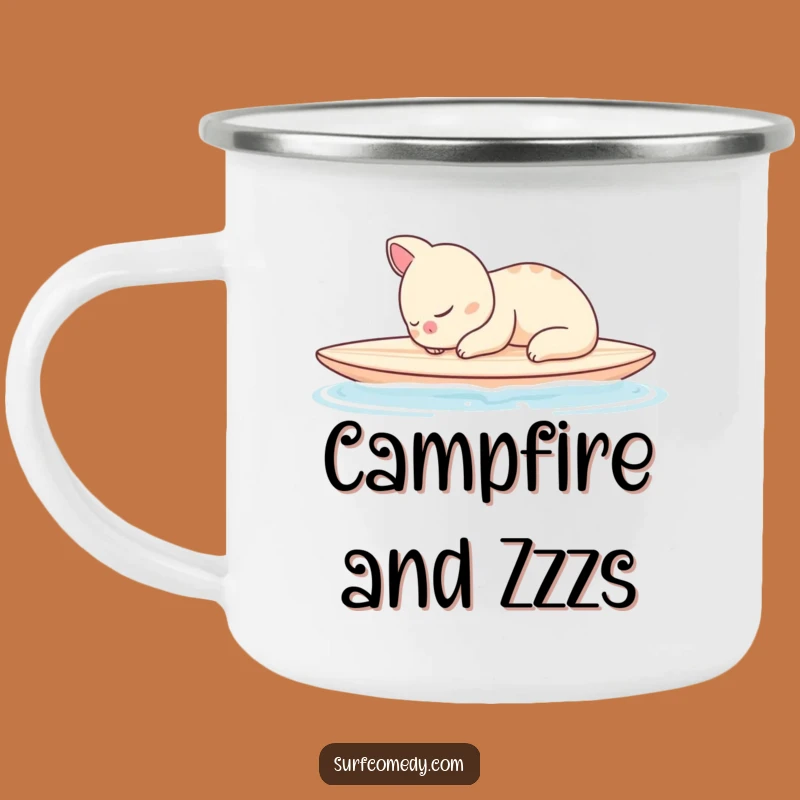 Funny Campfire Nap Mug - Sleepy Animal Surfboard Relaxation Gift