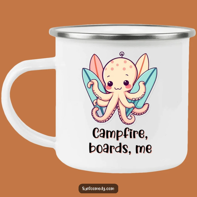 Funny Kawaii Octopus Camping Mug - Multi-Board Adventure Companion