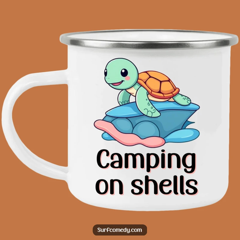 Funny Surfing Turtle Camping Mug - Adventure Ready Beach Gear