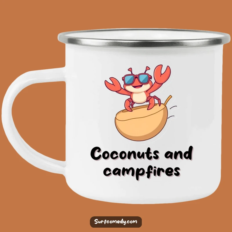 Funny Crab Surfing Camping Mug - Adventure Ready Beach Gear