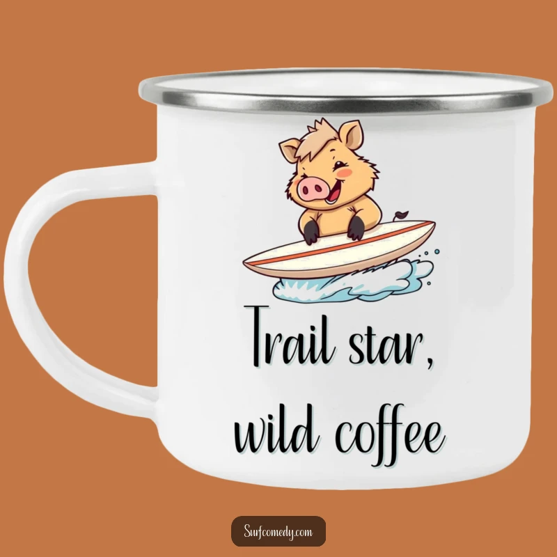 Funny Boar Signed Surfboard Camping Mug - Hilarious Star Sipper Gift