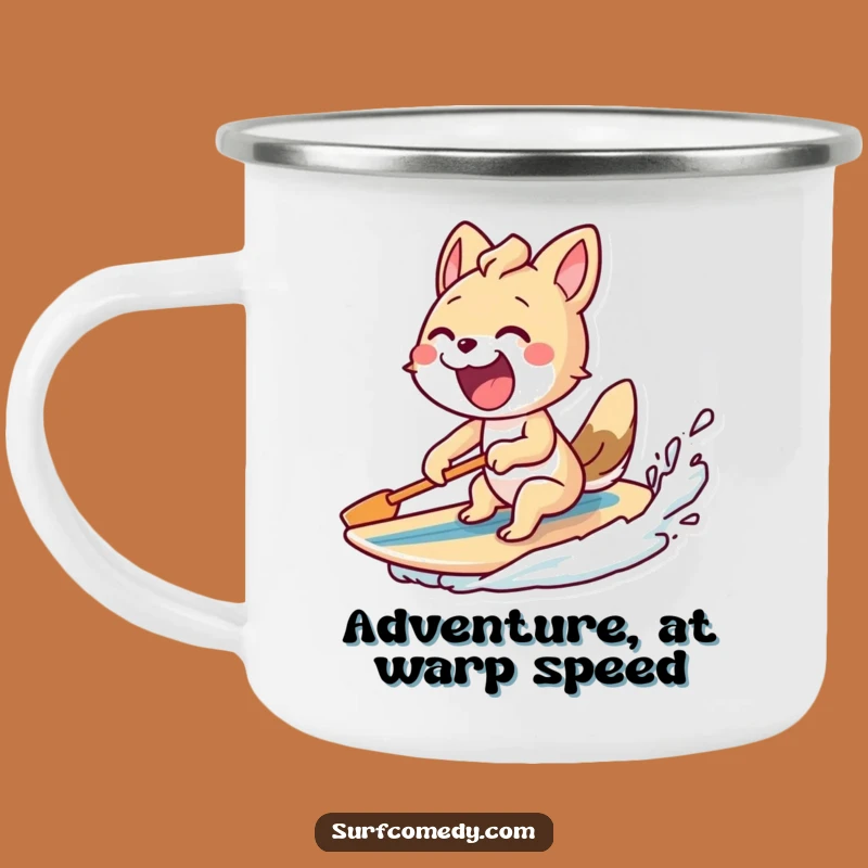 Funny Excited Paddling Animal Camping Mug - Outdoor Surf Energy!