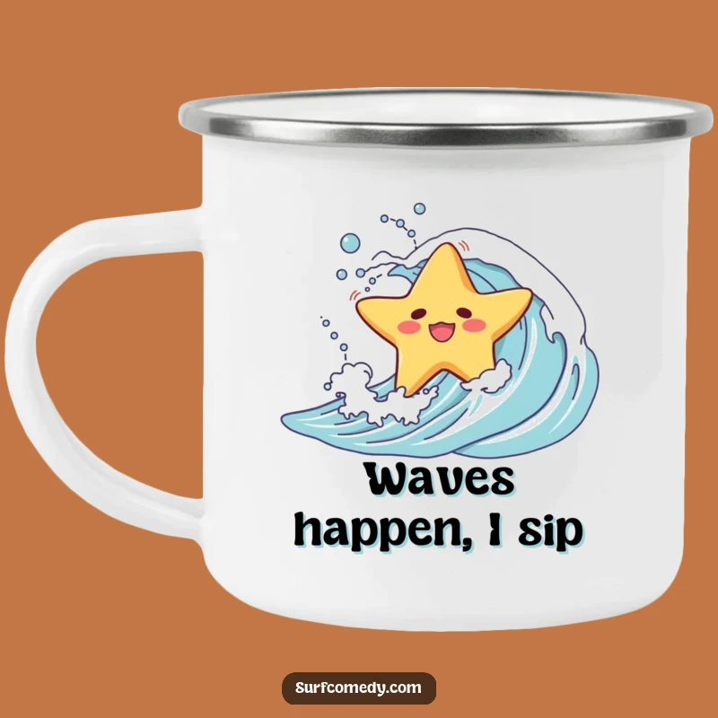 Funny Starfish Wipeout Camping Mug: Adventure Humor, Hilarious Funny Gift
