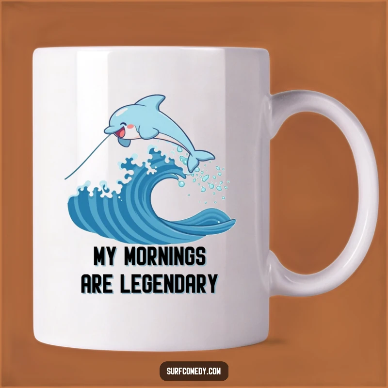 Funny Dolphin Wave Leap Mug: Hilarious Ocean Adventure Gift for Marine Life Lovers