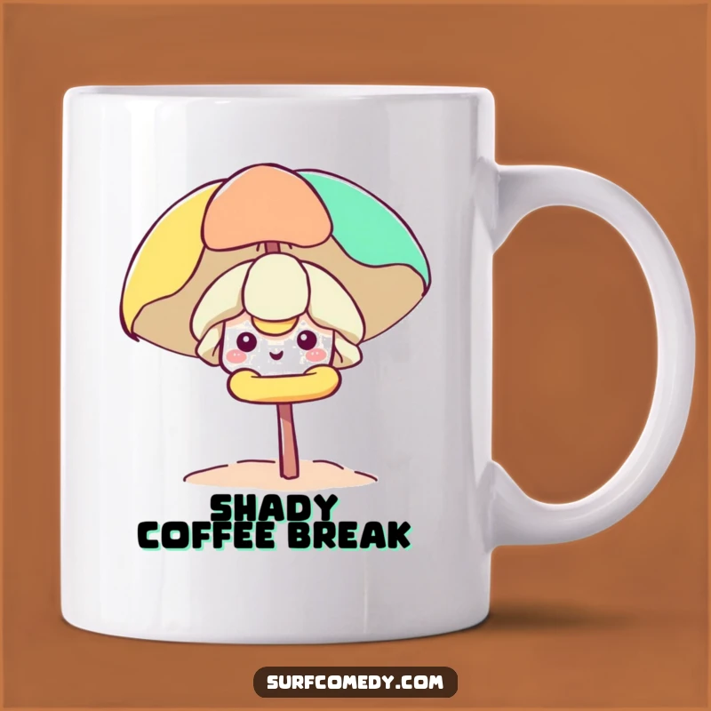 Funny Kawaii Beach Umbrella Mug - Hilarious Peek-a-Boo Character Gift
