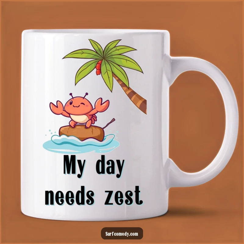 Funny Kawaii Crab Coconut Surf Mug: Adorable Beach Humor Gift for Crab Lovers