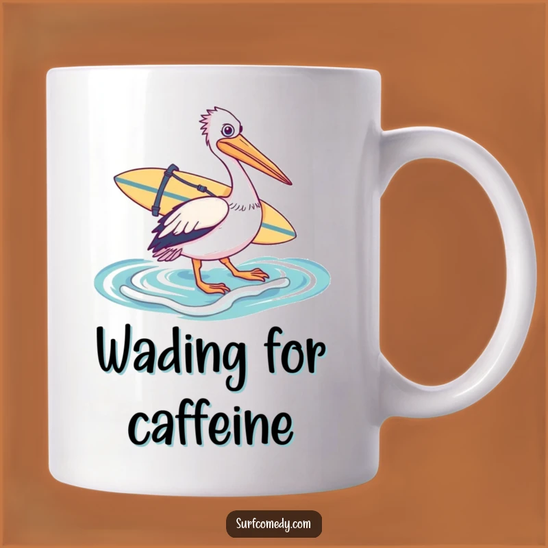 Funny Pelican Surfer Mug - Hilarious Beach Gift for Bird Lovers
