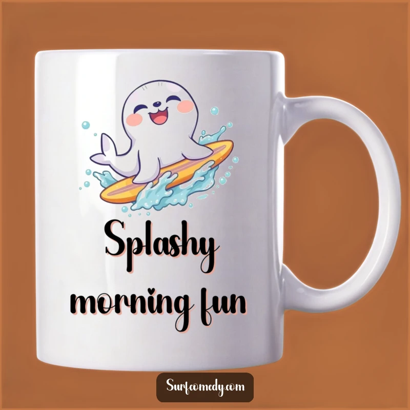 Funny Seal Surf Mug: Splashy Slide Fun, Perfect Beach Goer Gift