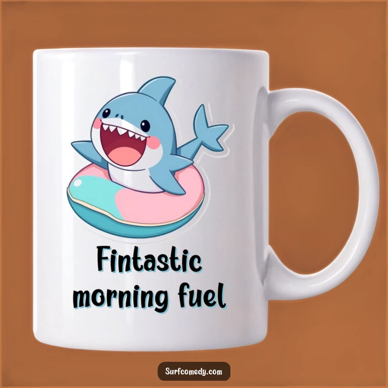 Funny Shark Inner Tube Mug: Adorable Ride, Perfect Gift for Ocean Lovers!