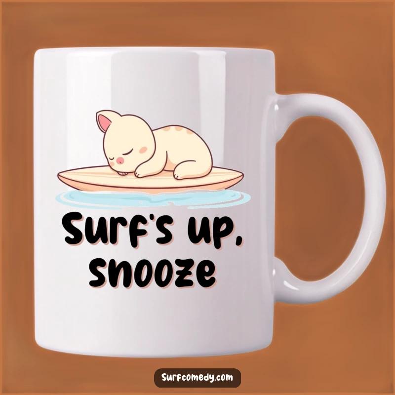 Funny Sleepy Surfer Mug - Peaceful Animal Nap on Surfboard Gift