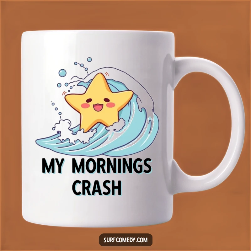 Funny Starfish Wipeout Mug: Hilarious Beach Fail Gift for Ocean Lovers