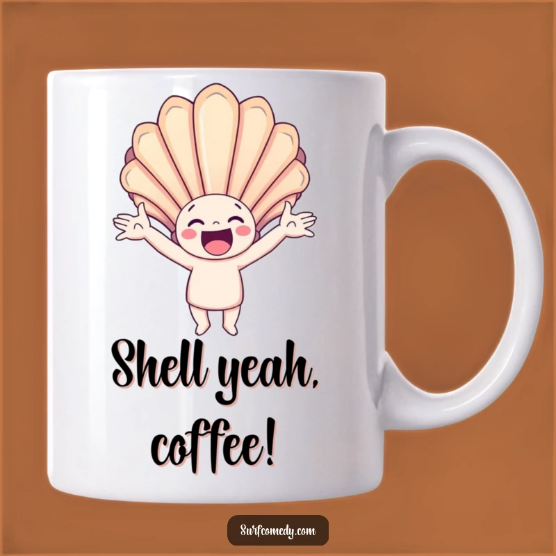 Funny Seashell Catcher Mug: Happy Character Joy for a Beach Gift