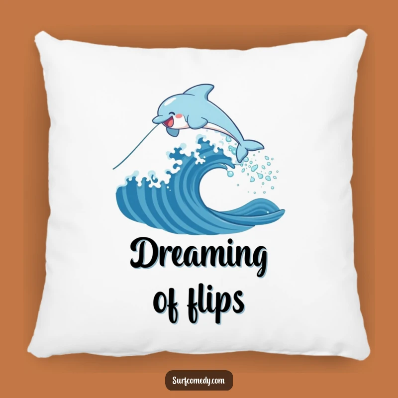 Funny Dolphin Wave Pillow: Comfy & Cute Accent Pillow, Perfect Funny Gift