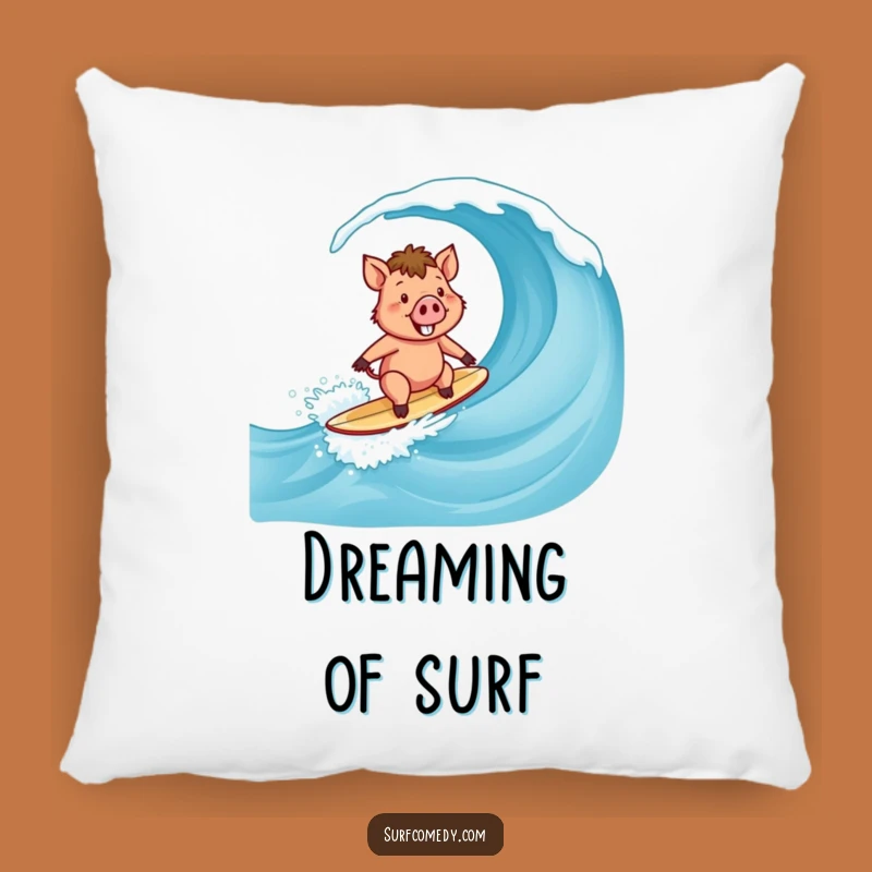 Funny Surfer Boar Pillow: Cozy Comfort with Beachy Fun