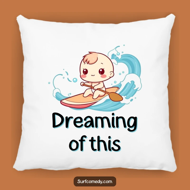Funny Kawaii Ocean Paddler Pillow: Comfy Cushion for Serene Dreams