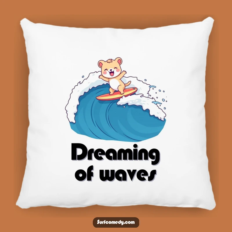 Funny Surfer Animal Pillow: Cozy Comfort & Ocean Vibes, Great Gift