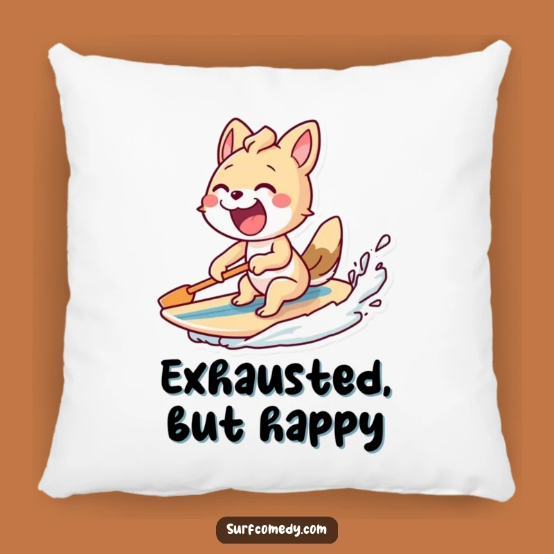 Funny Excited Paddling Animal Pillow - Cozy Surf Adventure!