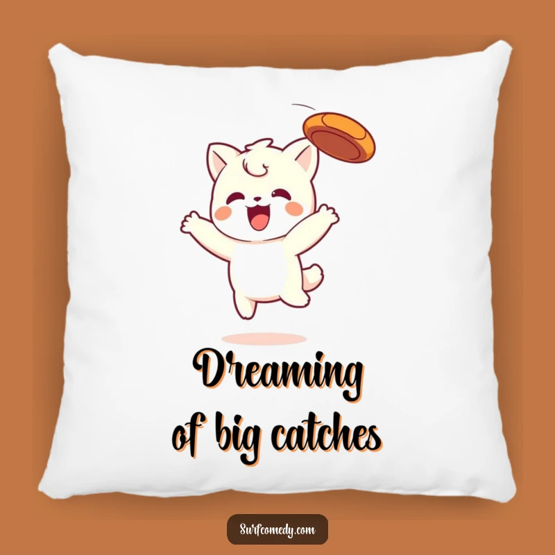 Funny Kawaii Frisbee Catcher Pillow - Cozy & Playful Comfort Decor
