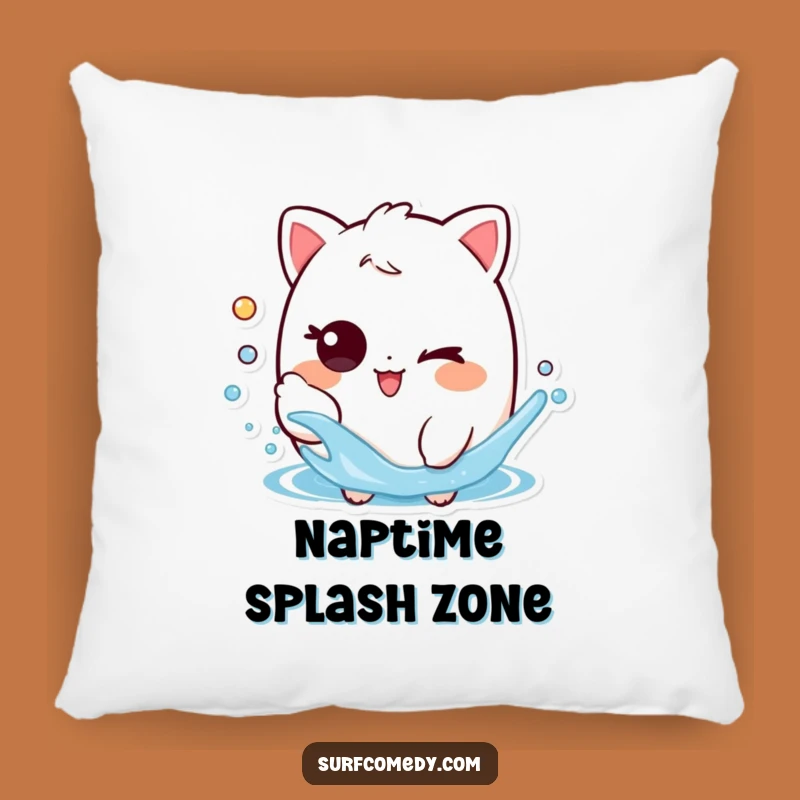 Funny Water Splasher Pillow: Playful Wink Cushion for Cozy Fun