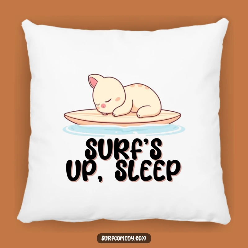 Funny Sleepy Surfer Pillow - Peaceful Animal Nap Cushion Gift