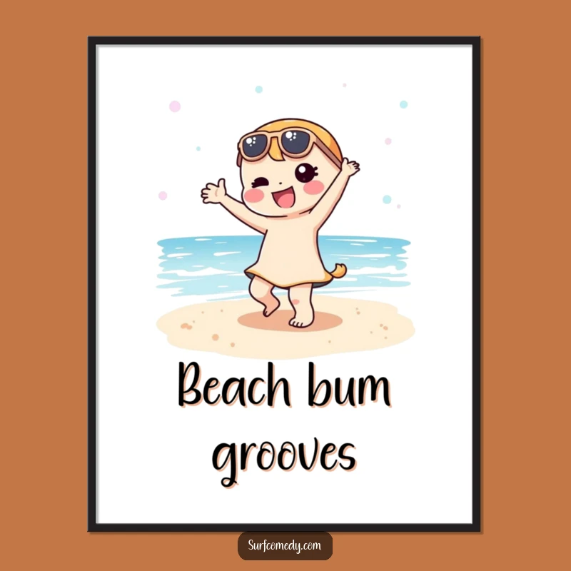 Funny Kawaii Beach Dancer Digital Art - Hilarious Printable for Cheerful Decor