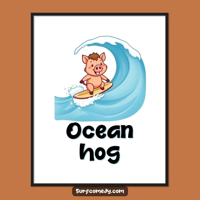 Funny Surfer Boar Digital Print: Instant Beach Vibes Wall Art