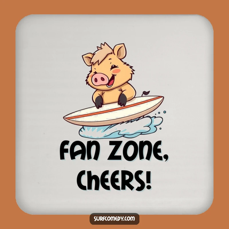 Funny Boar Autograph Coaster - Hilarious Signed Surfboard Drink Mat Gift