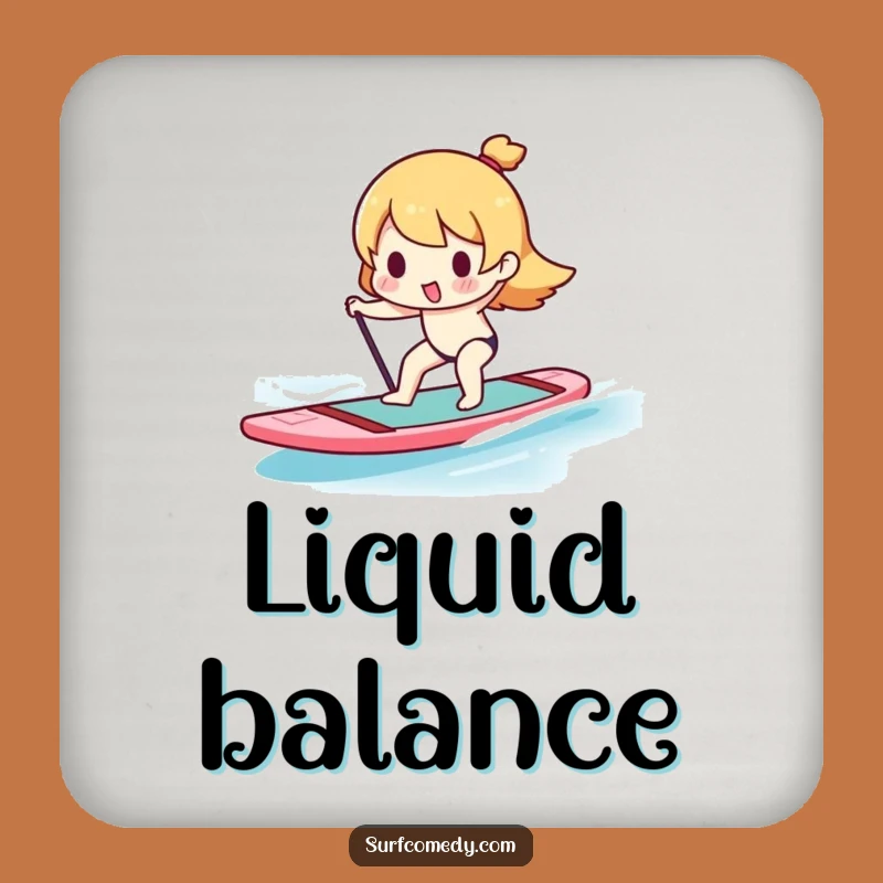 Funny Kawaii Paddleboarder Coaster Set - Hilarious Protection for Active Homes