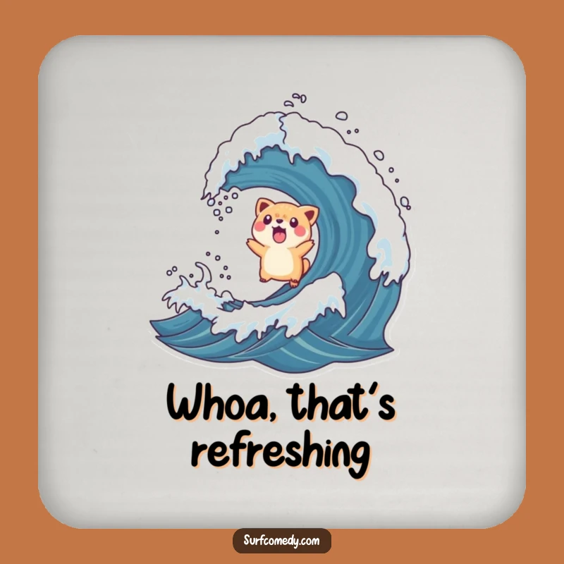 Funny Rogue Wave Animal Toss Coaster - Surprised Surface Saver!