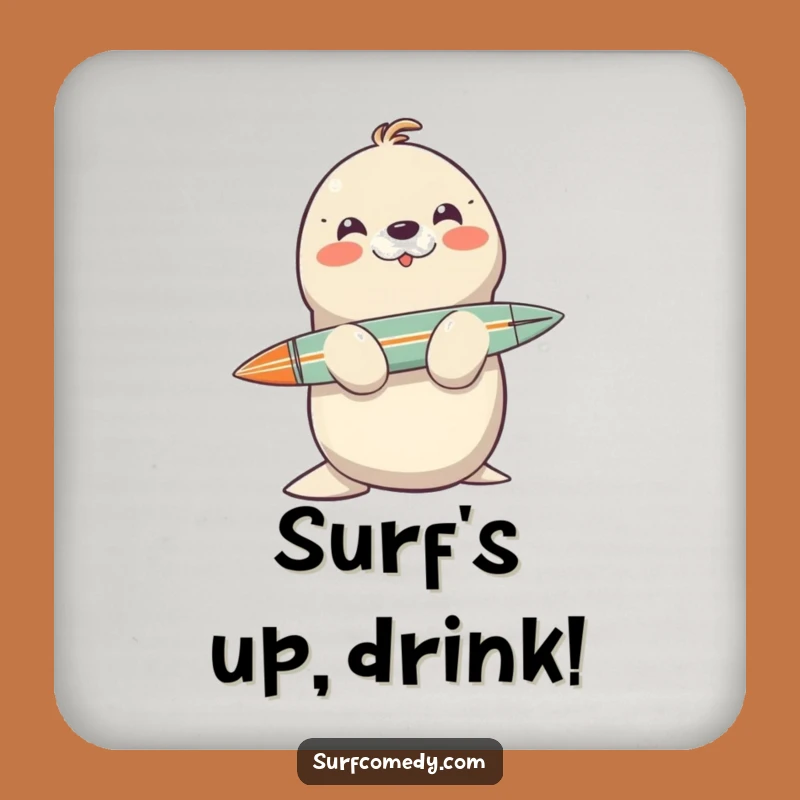 Funny Seal Surf Coaster: Protect Surfaces with Hilarious Ocean Charm!
