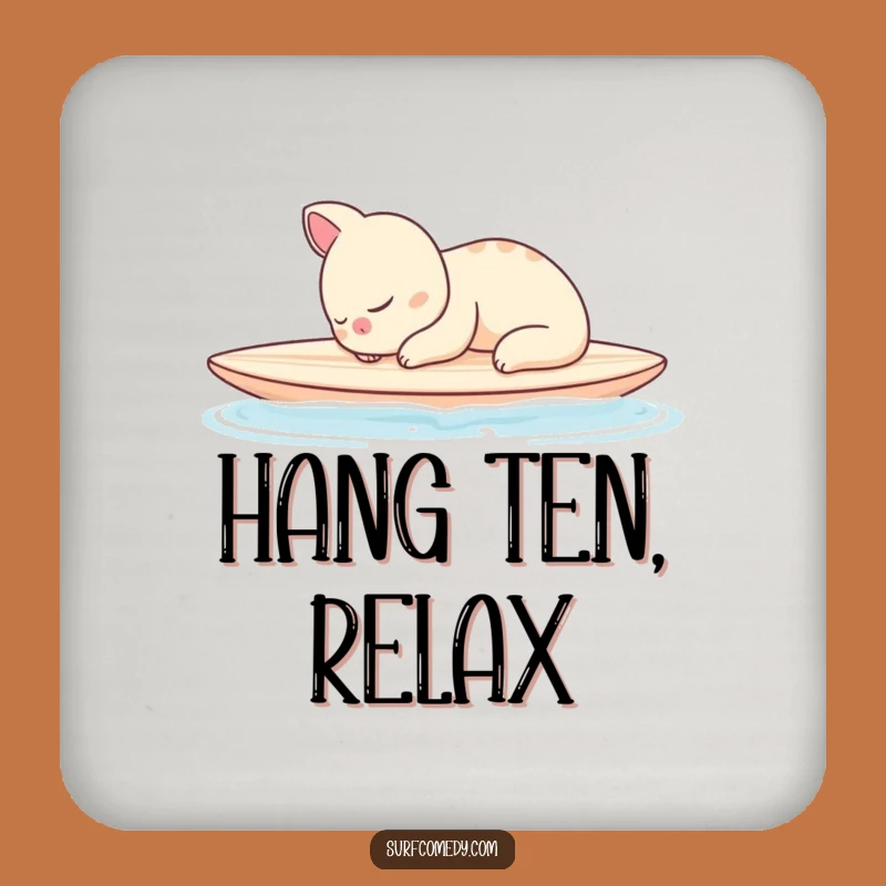 Funny Surf Coaster Set - Sleepy Animal Peaceful Drink Protector Gift