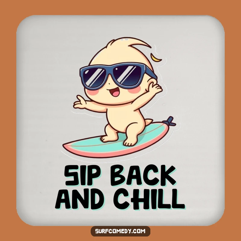 Funny Kawaii Surfer Coaster - Protect Surfaces with Cool Style