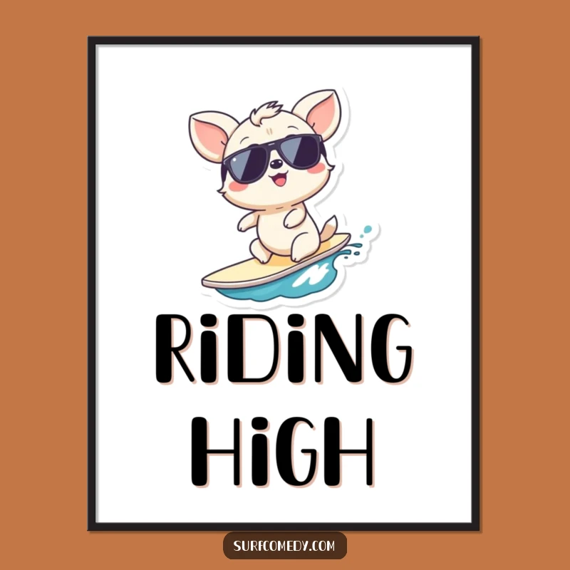 Funny Giggling Wave Poster - Instant Vacation Vibes, A Cheerful Funny Gift