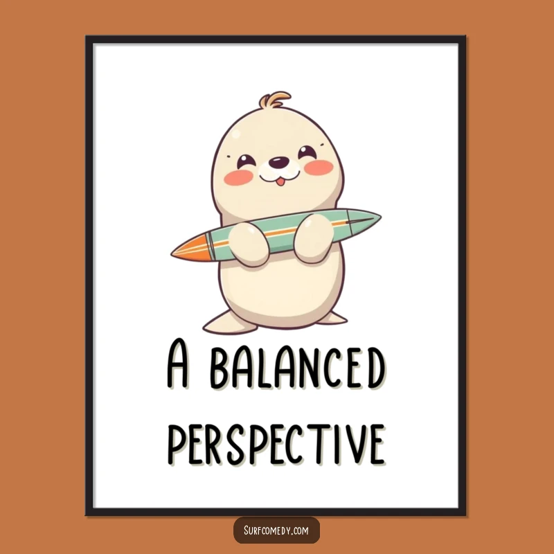 Funny Seal Balancing Act Poster: Hilarious Ocean Art, Perfect Wall Decor Gift!