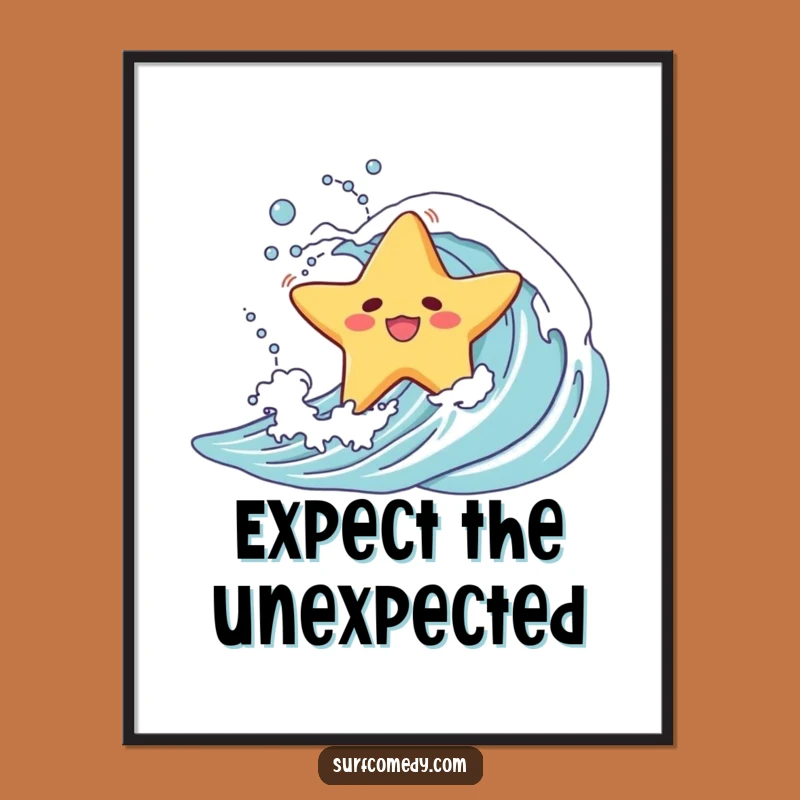 Funny Starfish Wipeout Poster: Comical Ocean Art, Hilarious Wall Decor Funny Gift
