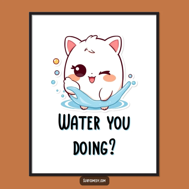 Funny Water Splasher Poster: Mischievous Wink for Playful Walls