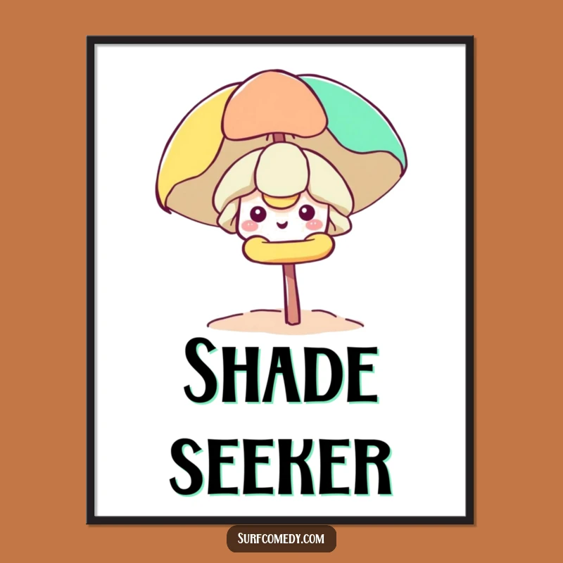 Funny Kawaii Beach Umbrella Poster - Hilarious Wall Art for a Cheerful Home