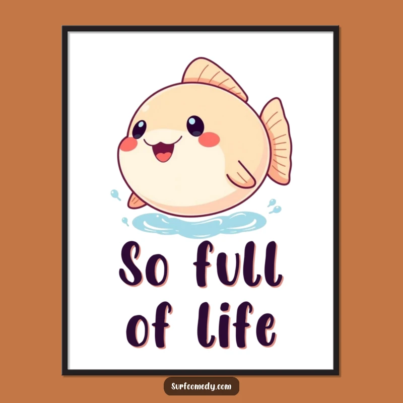 Funny Pufferfish Poster: Inflated with Joy Art - A Hilarious Gift!