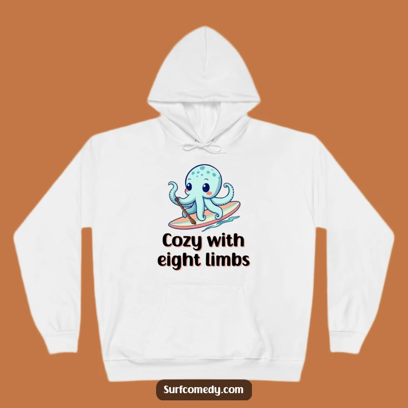 Funny Octopus Surfer Hoodie - Warm & Hilarious Marine Life Gift