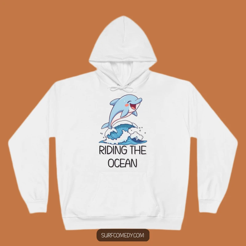 Funny Dolphin Leaping Hoodie: Cozy Up with Aquatic Chuckles