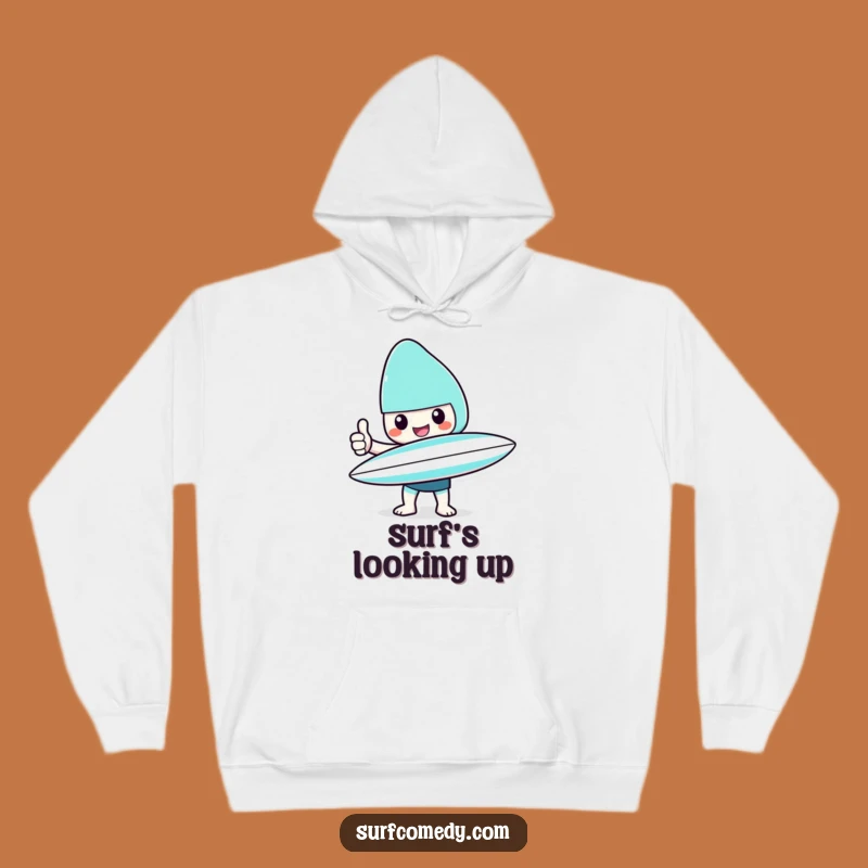 Funny Kawaii Surfer Thumbs Up Hoodie: Cozy Beach Ready Comfort
